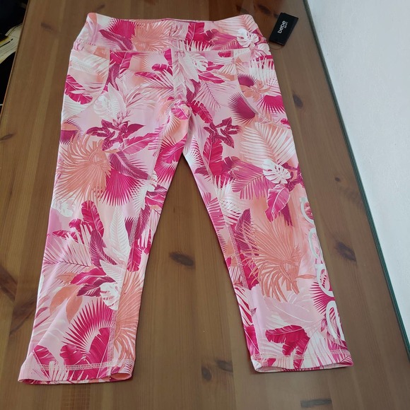 Bebe Sports  Pink/Orange Left Print Leggings  Size L - Picture 2 of 8